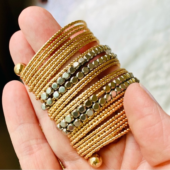 Victoria Emerson Gold Multi Strand Open Cuff Bracelet - Picture 9 of 12